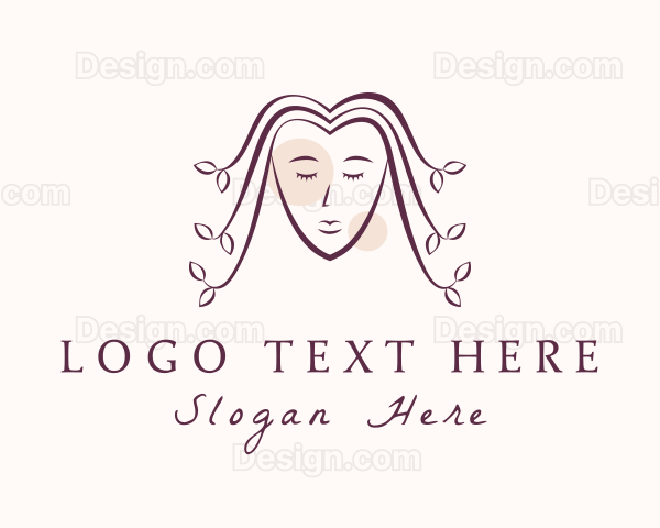 Leaf Hair Woman Logo