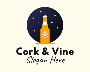 Starry Night Beer Bottle  logo design