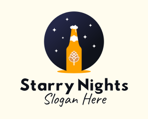 Starry Night Beer Bottle  logo design