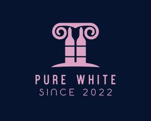 Wine Greek Pillar Bar logo design