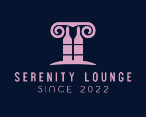 Wine Greek Pillar Bar logo design