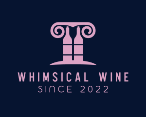 Wine Greek Pillar Bar logo design