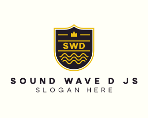 Crown Shield Wave  logo design