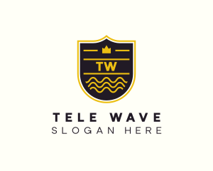 Crown Shield Wave  logo design