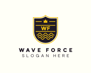 Crown Shield Wave  logo design