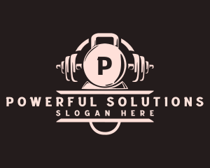 Power Lifting Gym Equipment logo design