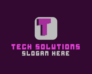 Futuristic Cube Tech logo design