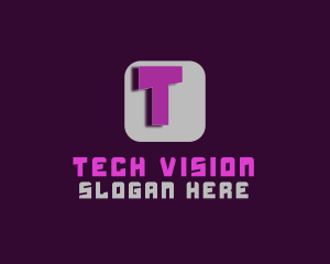 Futuristic Cube Tech logo design