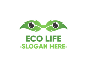 Eco Leaf Eyes logo design