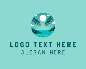 Cozy Summer Beach Palm Tree Logo