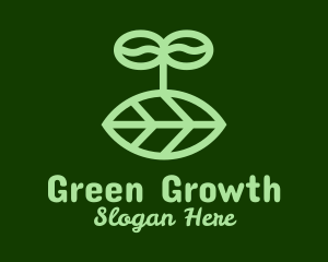 Organic Leaf Sprout logo design