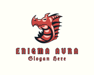 Red Dragon Mythical Creature logo