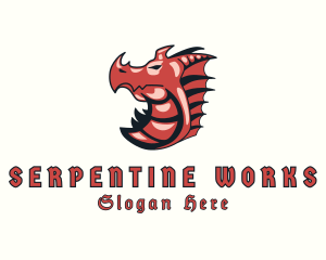 Red Dragon Mythical Creature logo