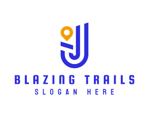 Location Pin Letter J logo design