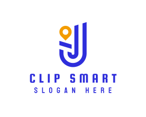 Location Pin Letter J logo design