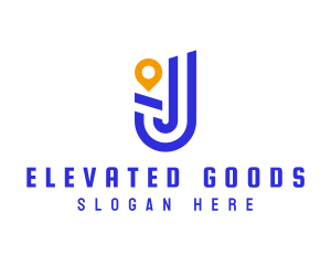 Location Pin Letter J logo design