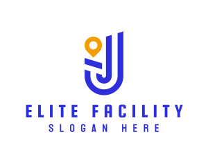 Location Pin Letter J logo design