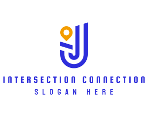 Location Pin Letter J logo design