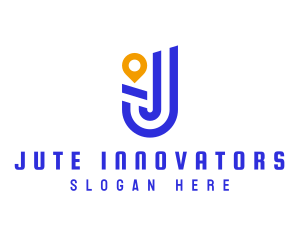 Location Pin Letter J logo design