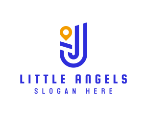 Location Pin Letter J logo design