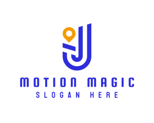 Location Pin Letter J logo design