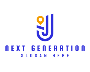 Location Pin Letter J logo design