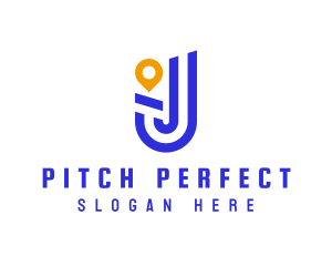 Location Pin Letter J logo design