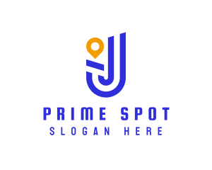 Location Pin Letter J logo