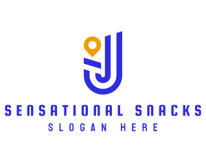 Location Pin Letter J logo design