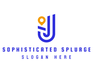 Location Pin Letter J logo design