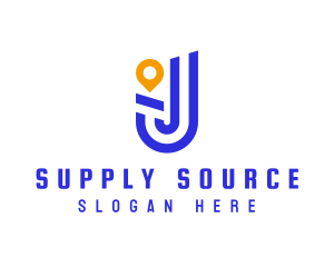 Location Pin Letter J logo design