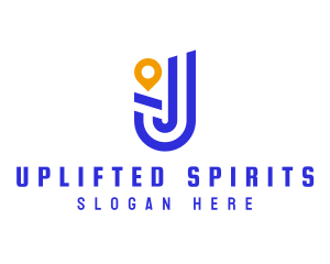 Location Pin Letter J logo design