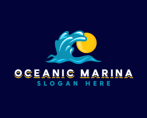 Sun Wave Ocean logo design