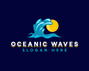 Sun Wave Ocean logo design