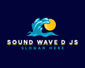 Sun Wave Ocean logo design