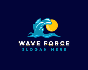 Sun Wave Ocean logo design