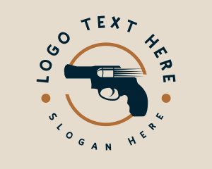 Shooter - Pistol Firing Emblem logo design