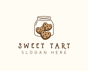 Cookie Heart Jar logo design