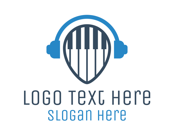 Blue Headphones logo example 1