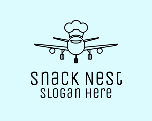 Line Art Airline Chef  logo design