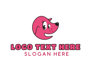 Pink Cute Dog Logo