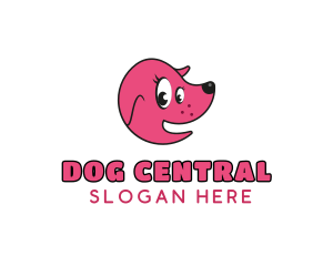 Pink Cute Dog logo design