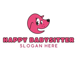 Pink Cute Dog logo design