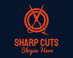 Red Scissor Barber Target logo design