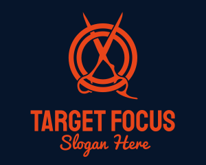 Red Scissor Barber Target logo design