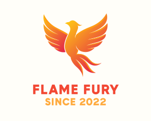 Burning Phoenix Bird logo design