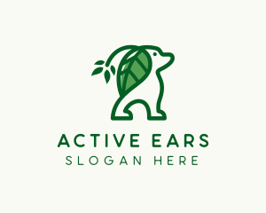 Leaf Ears Dog logo design