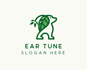 Leaf Ears Dog logo design