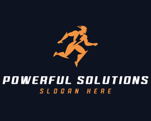 Lightning Running Man logo design