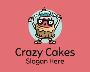 Happy Cake Cartoon logo design